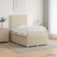Boxmadras med topmadras Cremefarvet 120 x 190 cm Stof