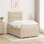 Boxmadras med topmadras Cremefarvet 120 x 200 cm Stof