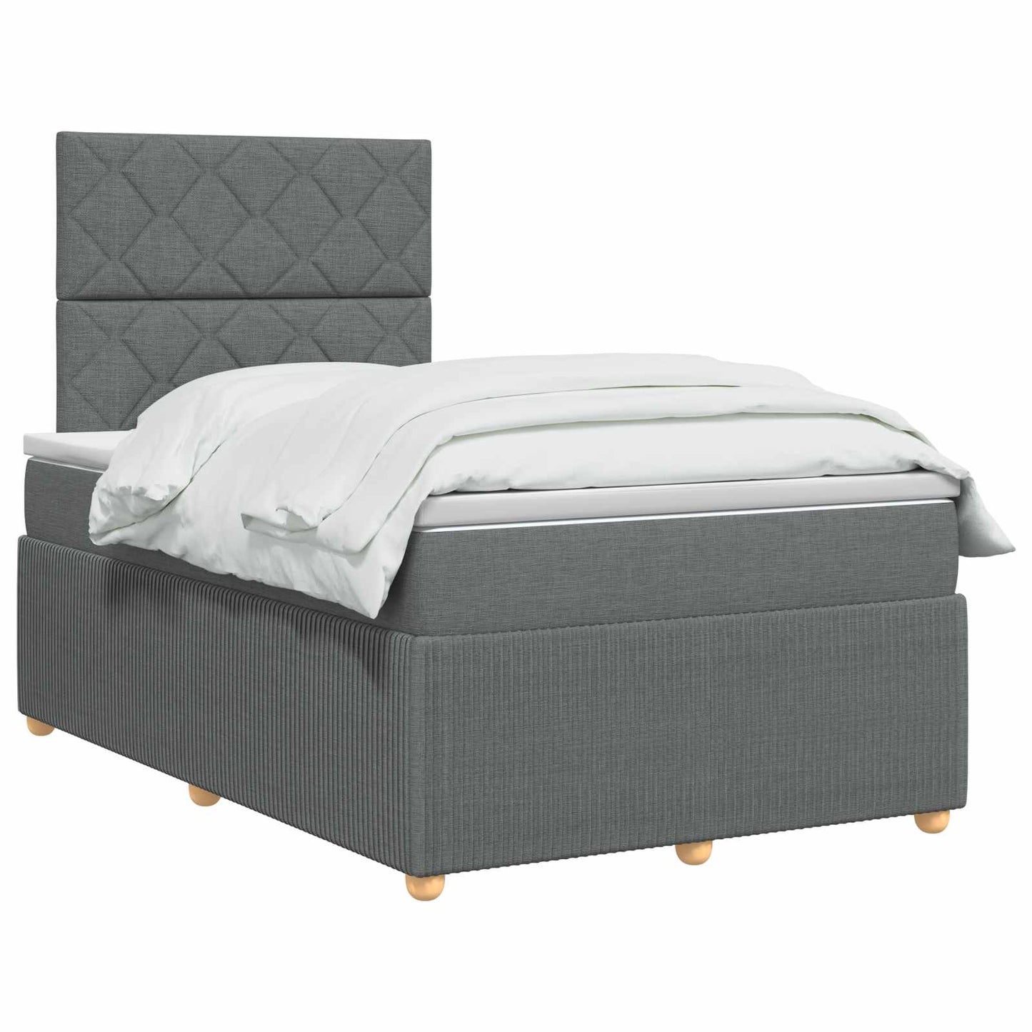 Boxmadras med topmadras Mørkegrå 120 x 190 cm Stof