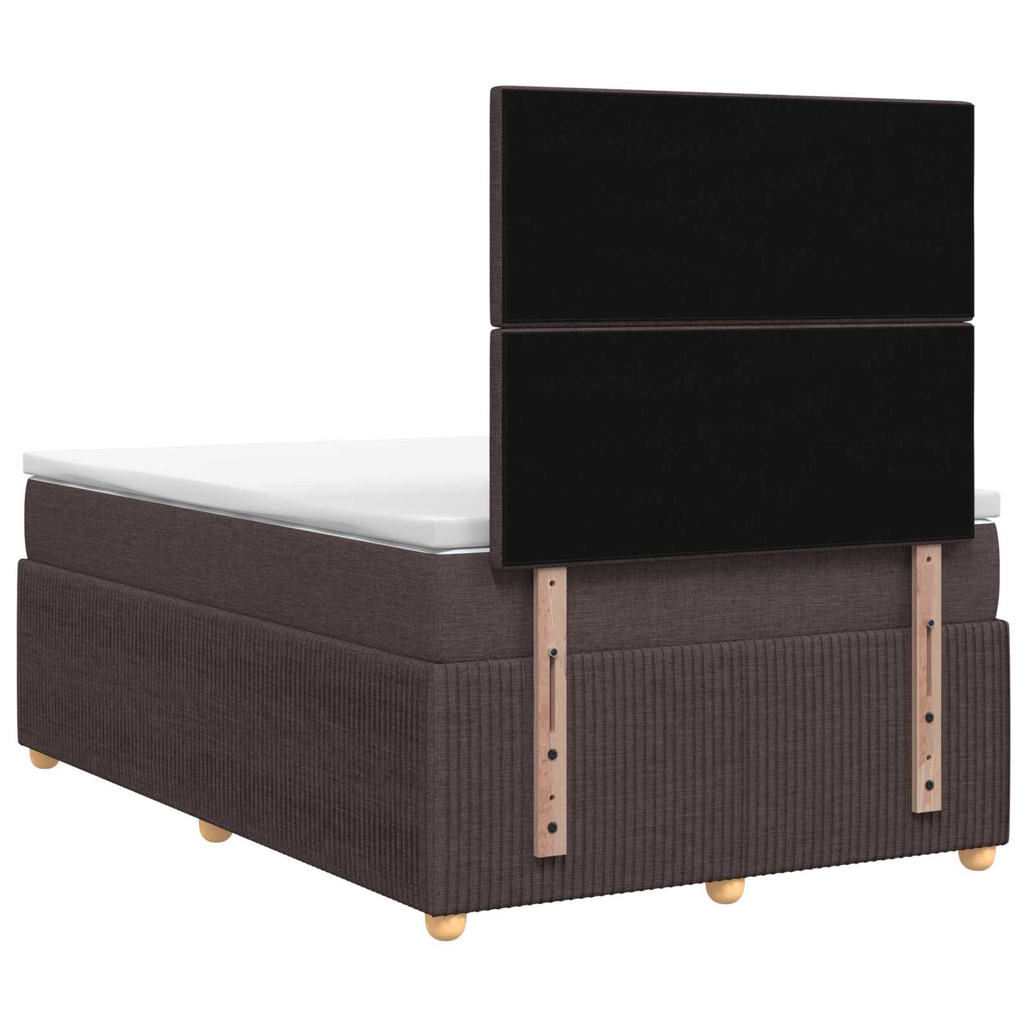 Boxmadras med topmadras Mørk Brun 120 x 190 cm Stof