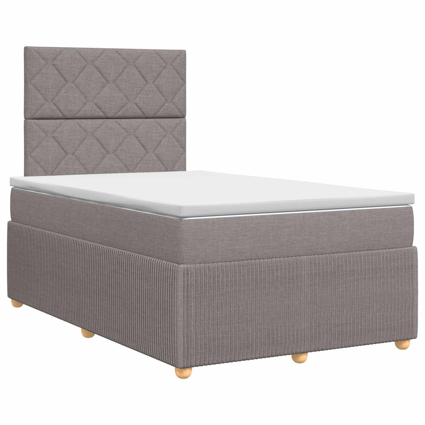 Boxmadras med topmadras Gråbrun 120 x 190 cm Stof