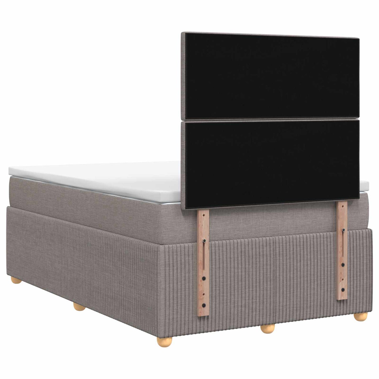 Boxmadras med topmadras Gråbrun 120 x 190 cm Stof