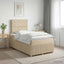 Boxmadras med topmadras Cremefarvet 120 x 190 cm Stof