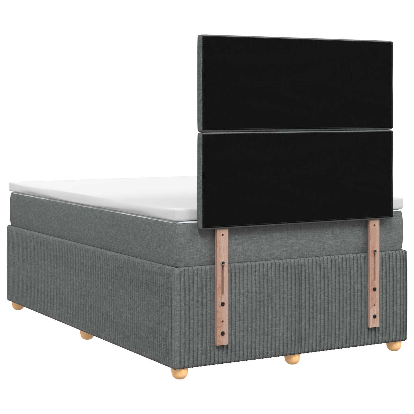 Boxmadras med topmadras Mørkegrå 120 x 200 cm Stof