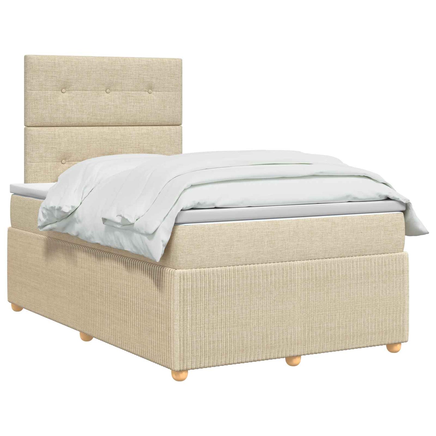 Boxmadras med topmadras Cremefarvet 120 x 200 cm Stof