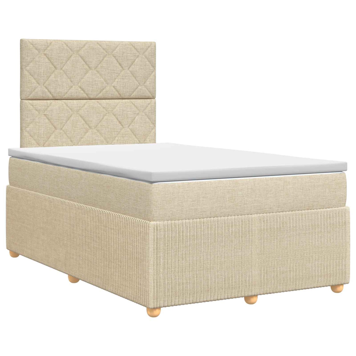 Boxmadras med topmadras Cremefarvet 120 x 200 cm Stof