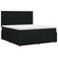Boxmadras med topmadras med hovedgærde Sort 140 x 190 cm Stof