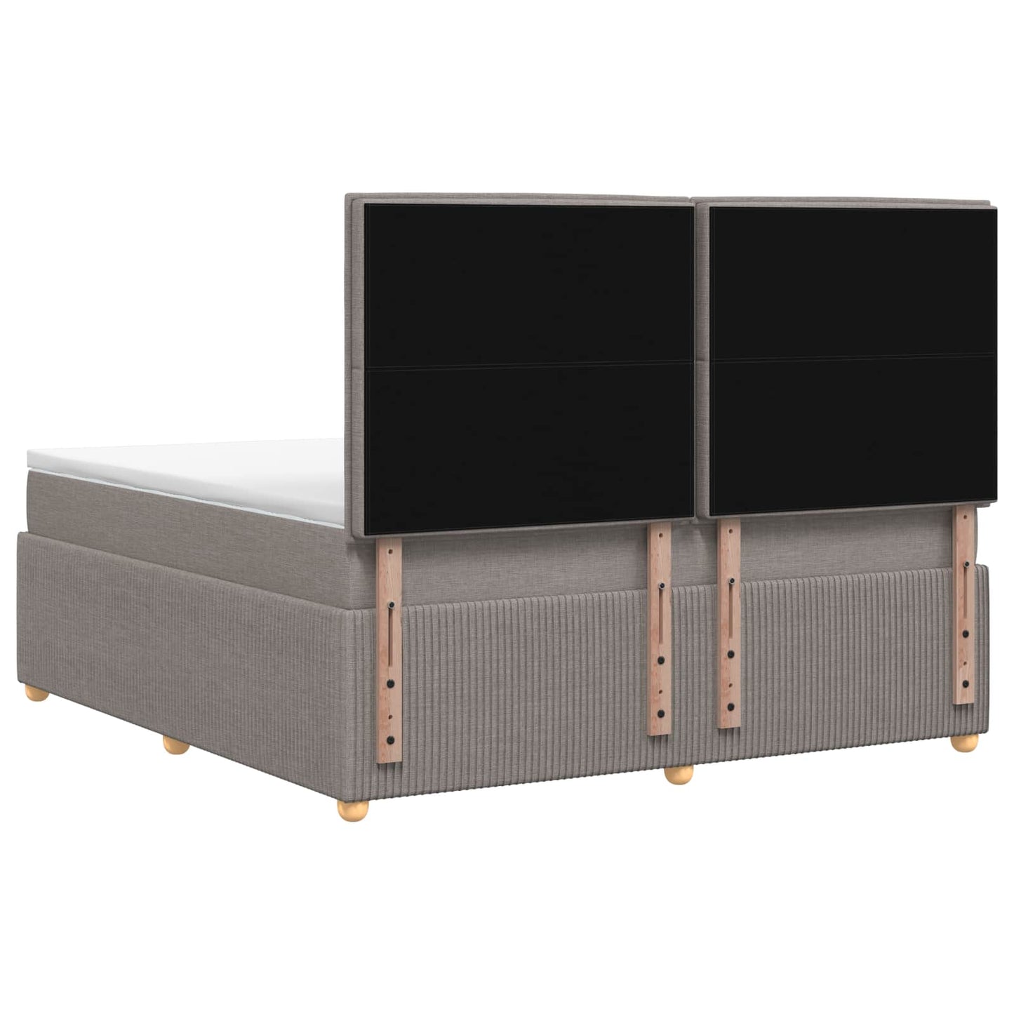 Boxmadras med topmadras Gråbrun 140 x 200 cm Stof