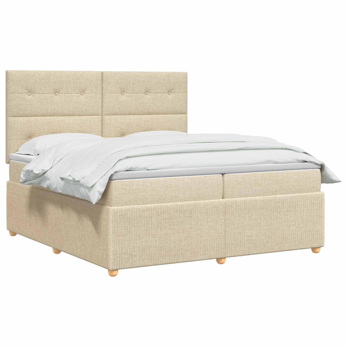 Boxmadras med topmadras Cremefarvet 140 x 200 cm Stof