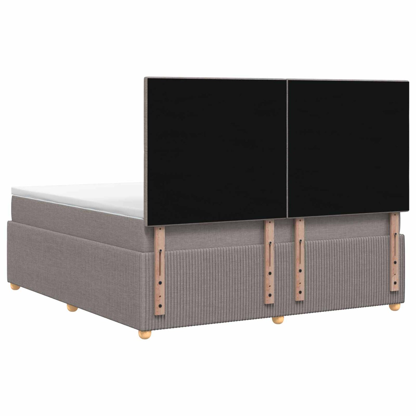 Boxmadras med topmadras Gråbrun 140 x 200 cm Stof