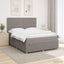 Boxmadras med topmadras Gråbrun 140 x 200 cm Stof