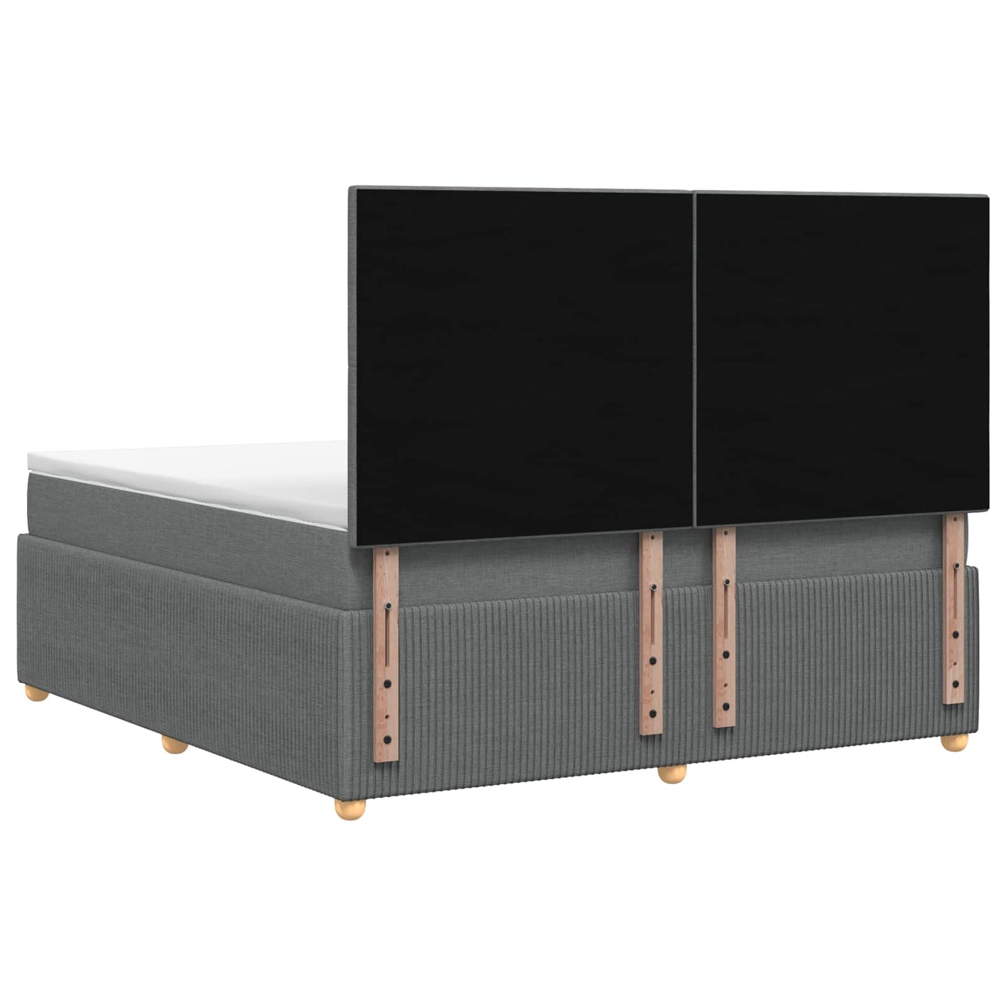 Boxmadras med topmadras Mørkegrå 180 x 200 cm Stof