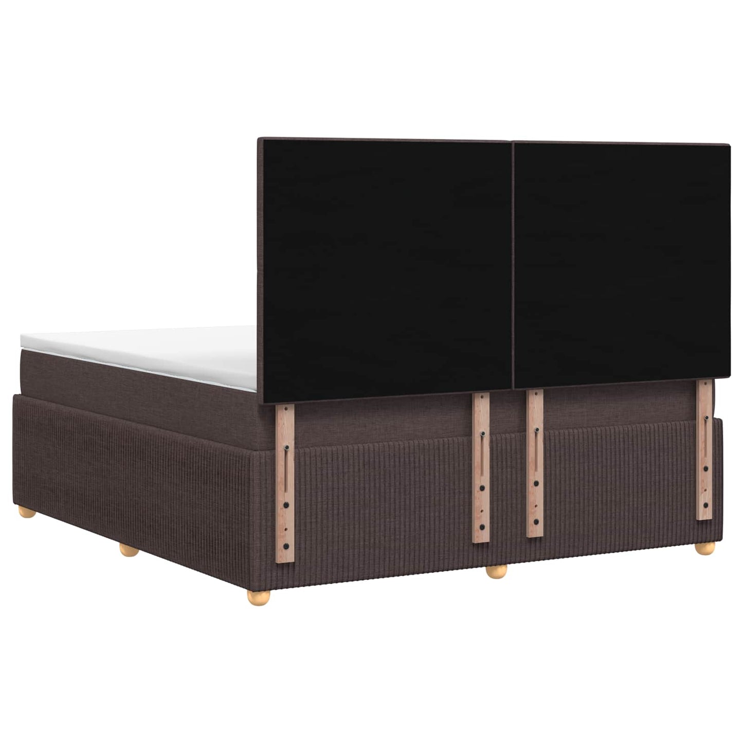 Boxmadras med topmadras Mørk Brun 180 x 200 cm Stof