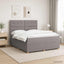 Boxmadras med topmadras Gråbrun 160 x 200 cm Stof