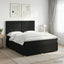 Boxmadras med topmadras med hovedgærde Sort 140 x 190 cm Stof