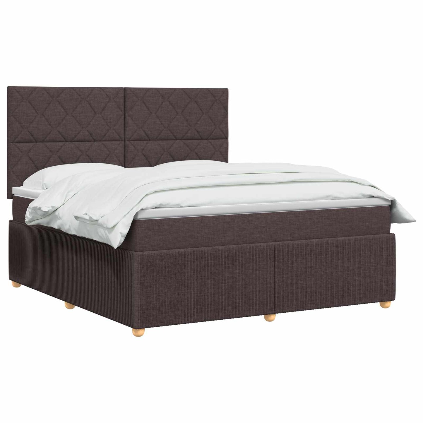 Boxmadras med topmadras Mørk Brun 180 x 200 cm Stof