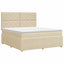 Boxmadras med topmadras Cremefarvet 180 x 200 cm Stof