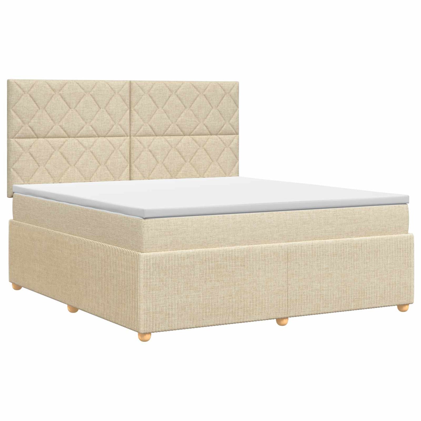 Boxmadras med topmadras Cremefarvet 180 x 200 cm Stof