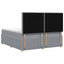 Boxmadras med topmadras Lysegrå 200 x 200 cm Stof