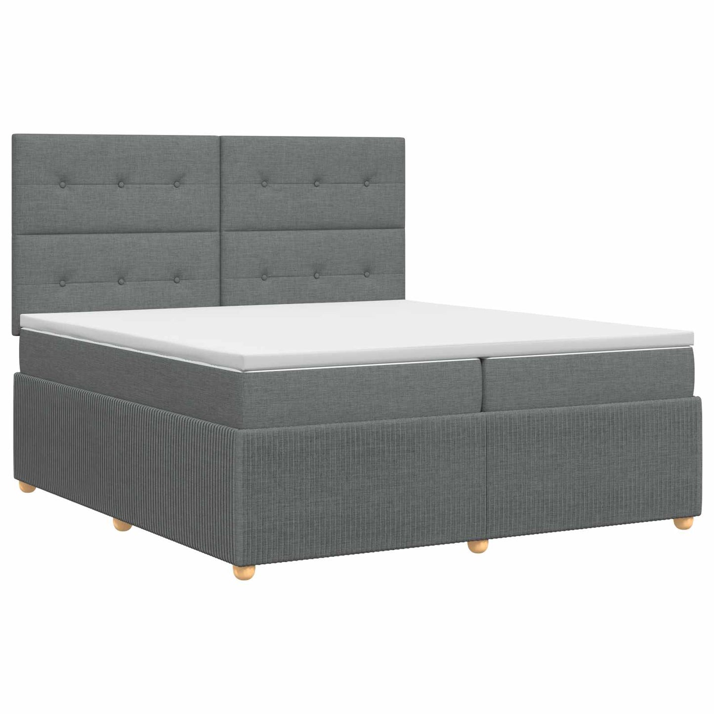 Boxmadras med topmadras Mørkegrå 200 x 200 cm Stof