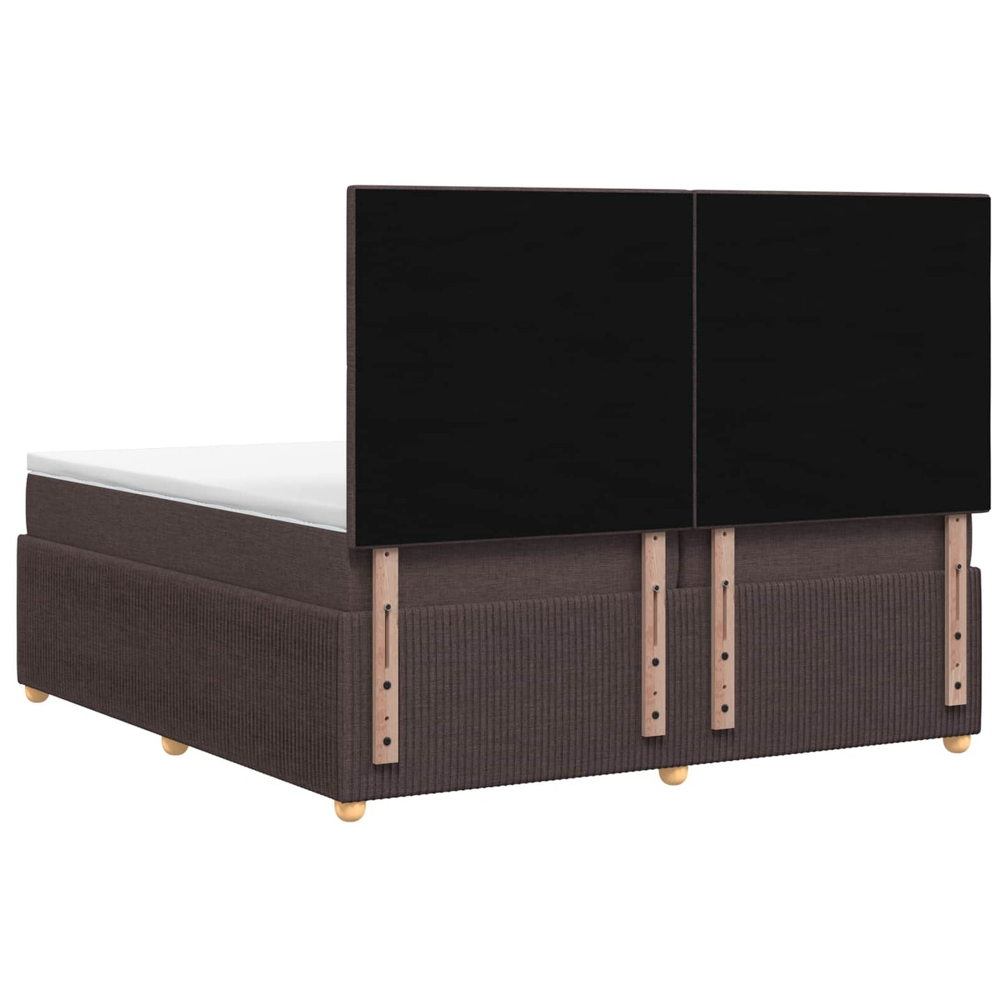 Boxmadras med topmadras Mørk Brun 200 x 200 cm Stof