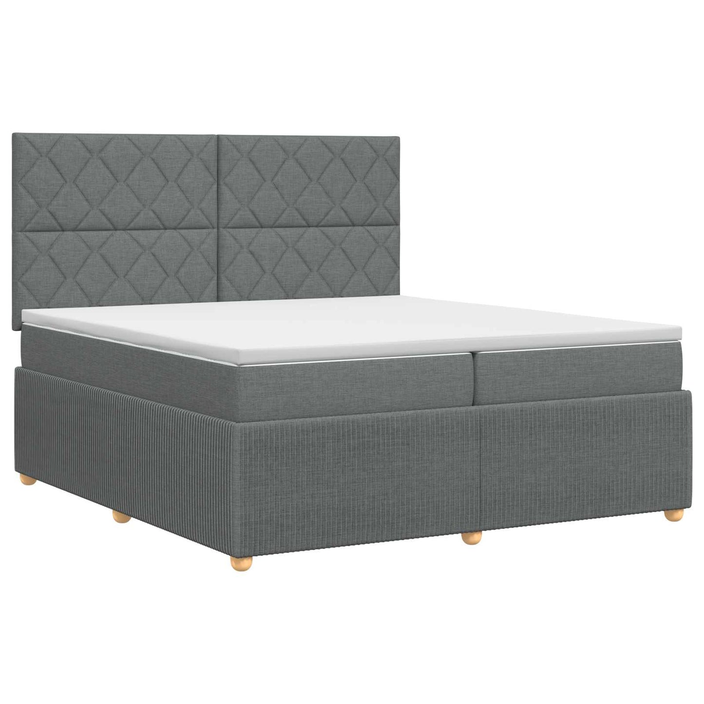 Boxmadras med topmadras Mørkegrå 200 x 200 cm Stof