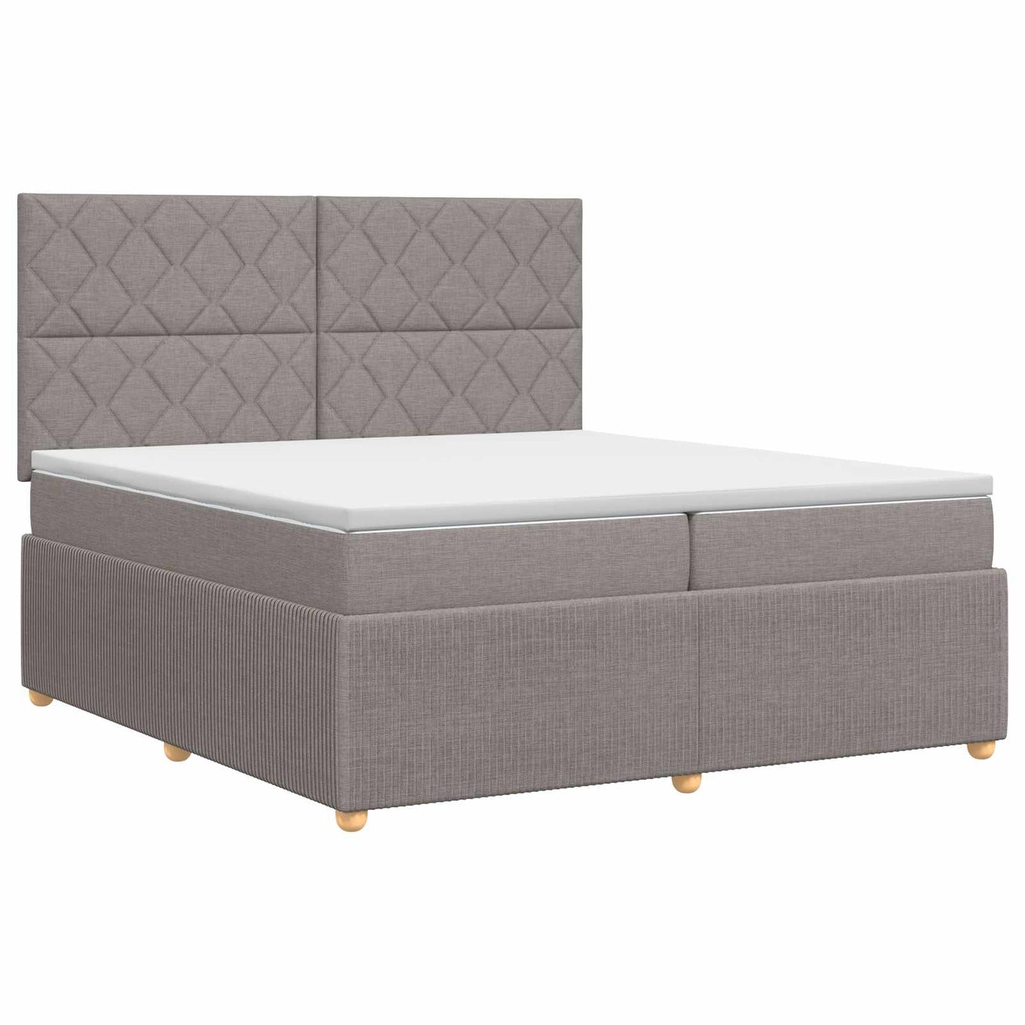 Boxmadras med topmadras Gråbrun 200 x 200 cm Stof