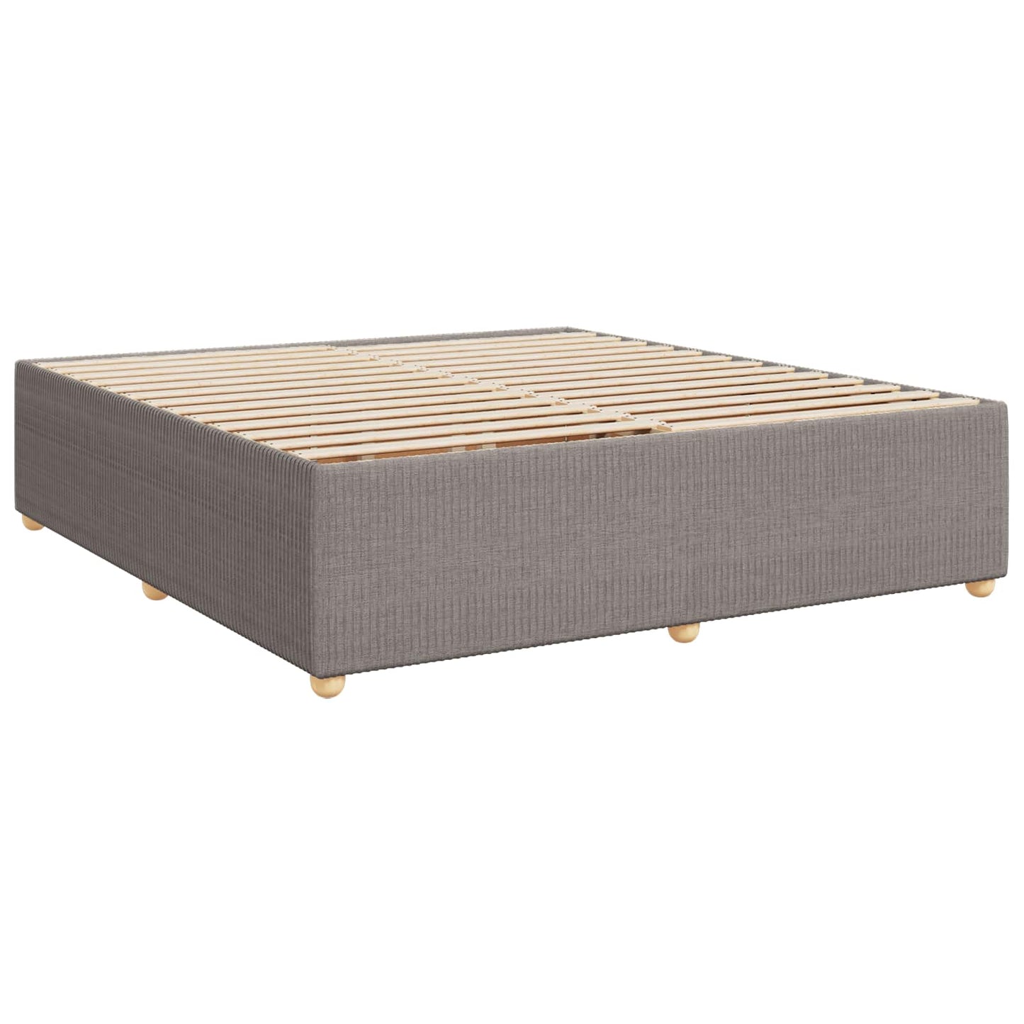 Boxmadras med topmadras Gråbrun 200 x 200 cm Stof