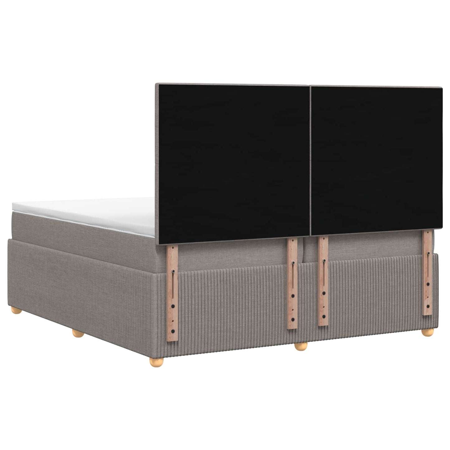 Boxmadras med topmadras Gråbrun 200 x 200 cm Stof