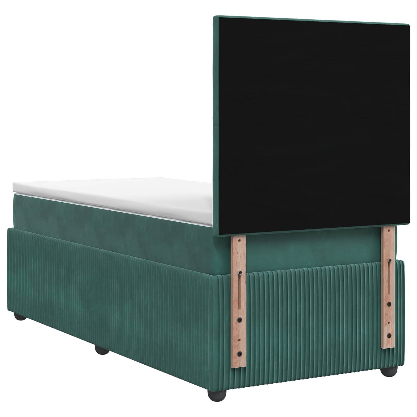 Boxmadras med topmadras Mørkegrøn 80 x 200 cm Fløjl