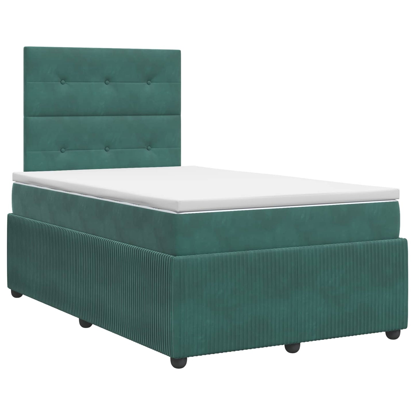 Boxmadras med topmadras Mørkegrøn 120 x 190 cm Fløjl