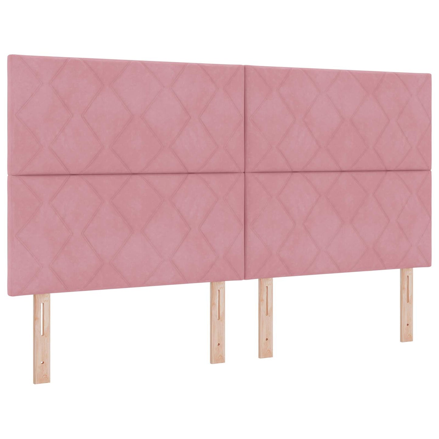 Boxmadras med topmadras Lyserød 180 x 200 cm Fløjl