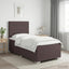 Boxmadras med topmadras Mørk Brun 90 x 200 cm Stof