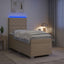 Boxmadras med topmadras Cremefarvet 100 x 200 cm Stof
