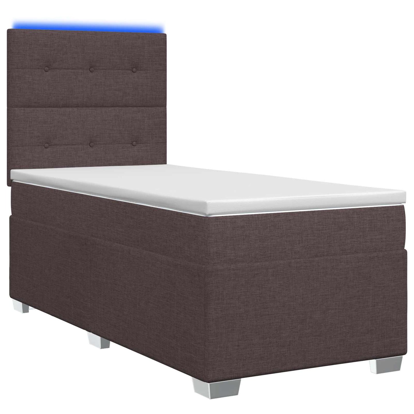 Boxmadras med topmadras Mørk Brun 90 x 190 cm Stof