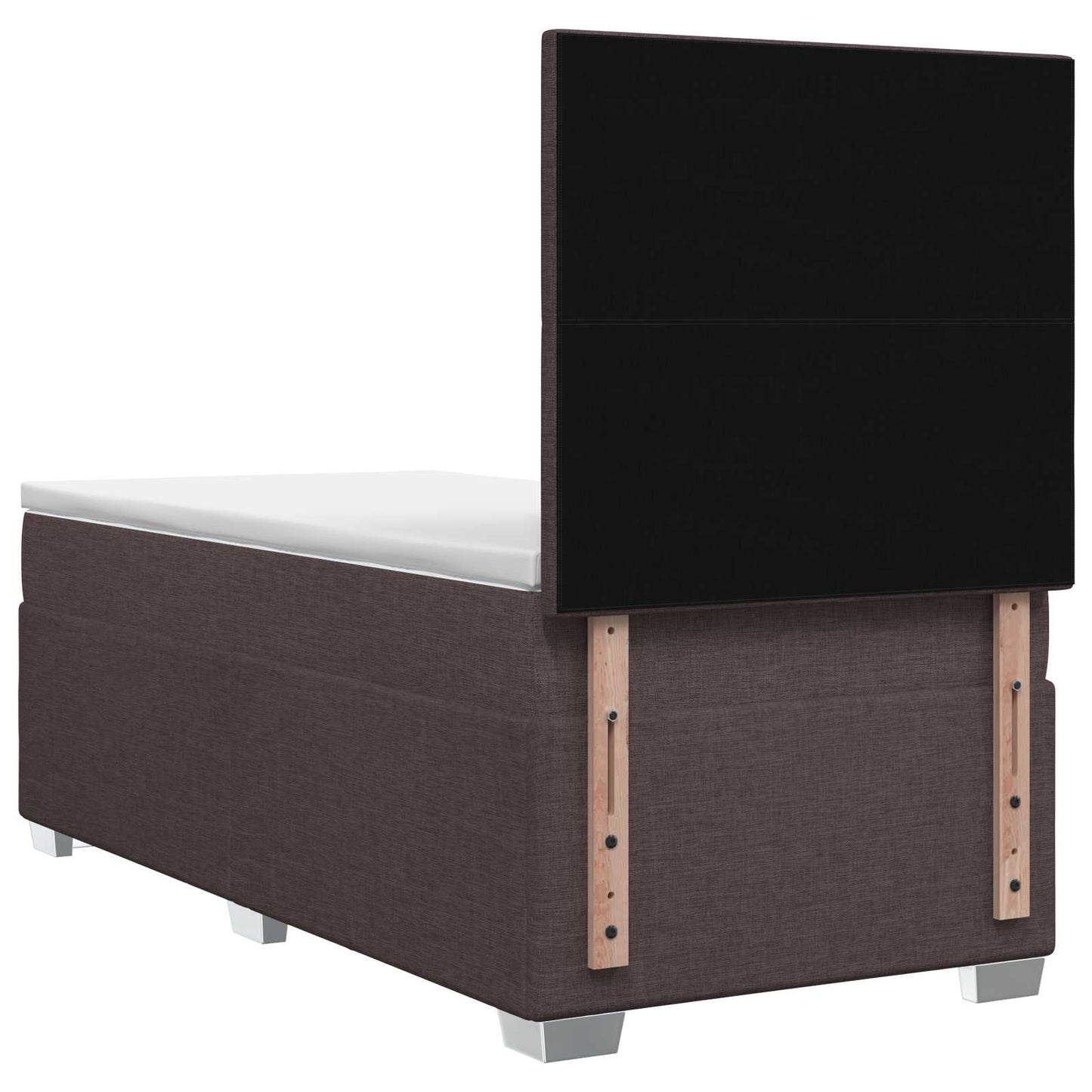 Boxmadras med topmadras Mørk Brun 90 x 200 cm Stof