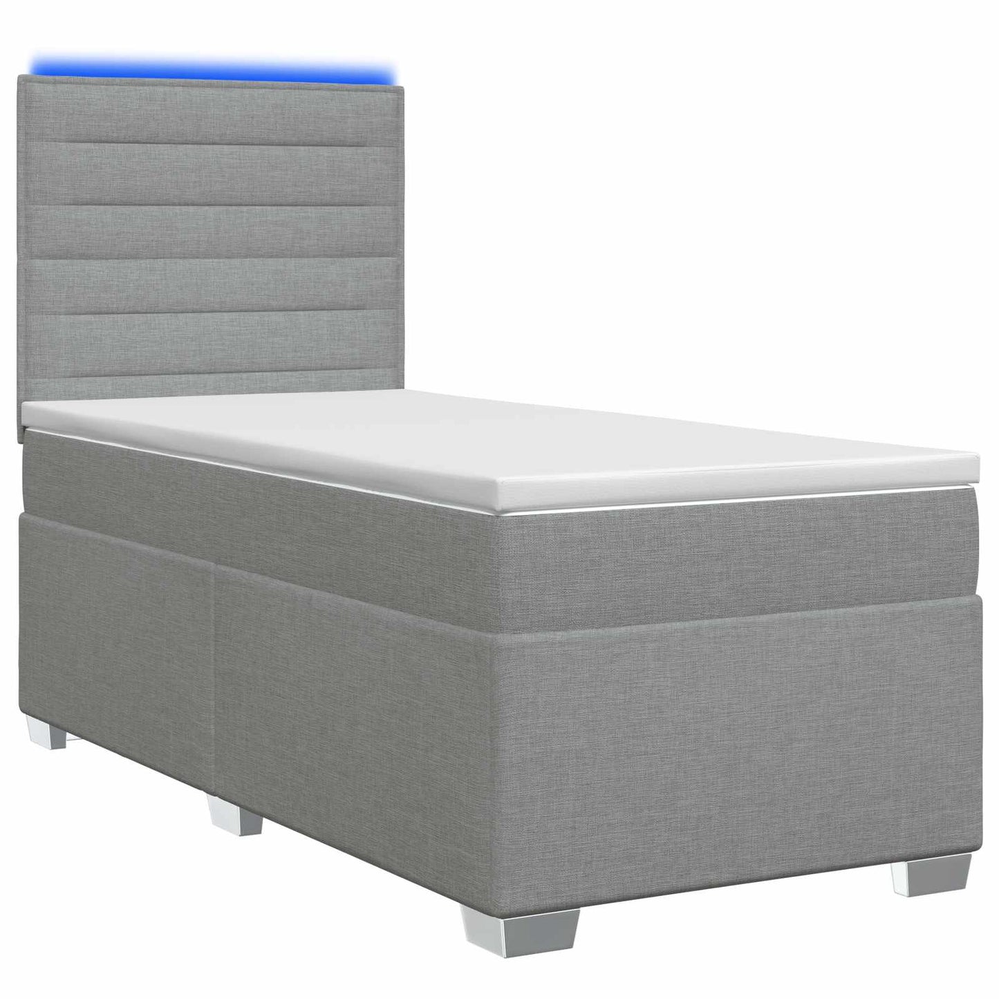 Boxmadras med topmadras Lysegrå 100 x 200 cm Stof