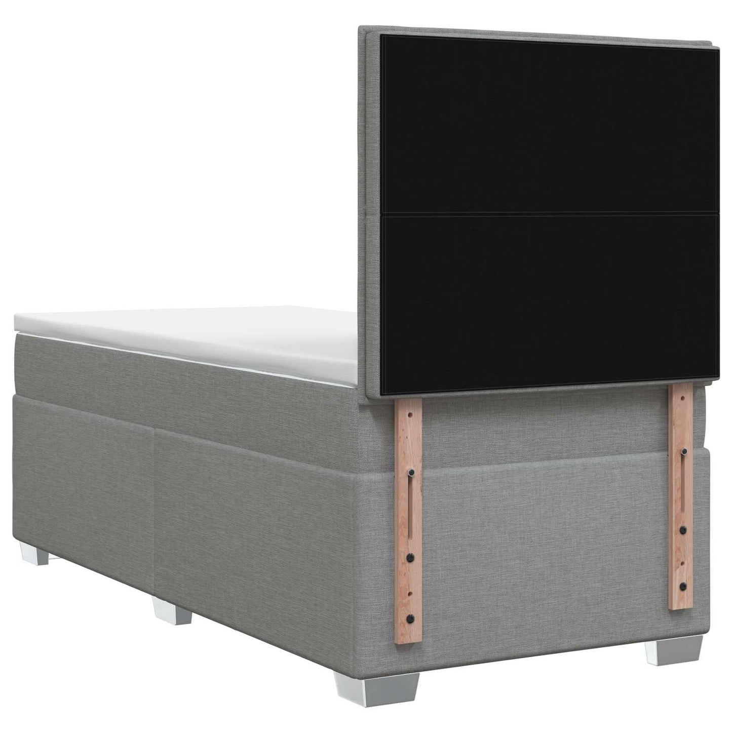 Boxmadras med topmadras Lysegrå 100 x 200 cm Stof