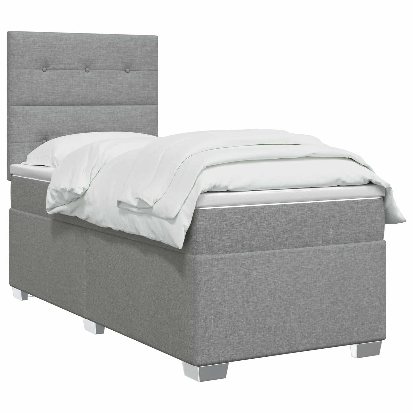 Boxmadras med topmadras Lysegrå 100 x 200 cm Stof