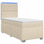 Boxmadras med topmadras Cremefarvet 100 x 200 cm Stof