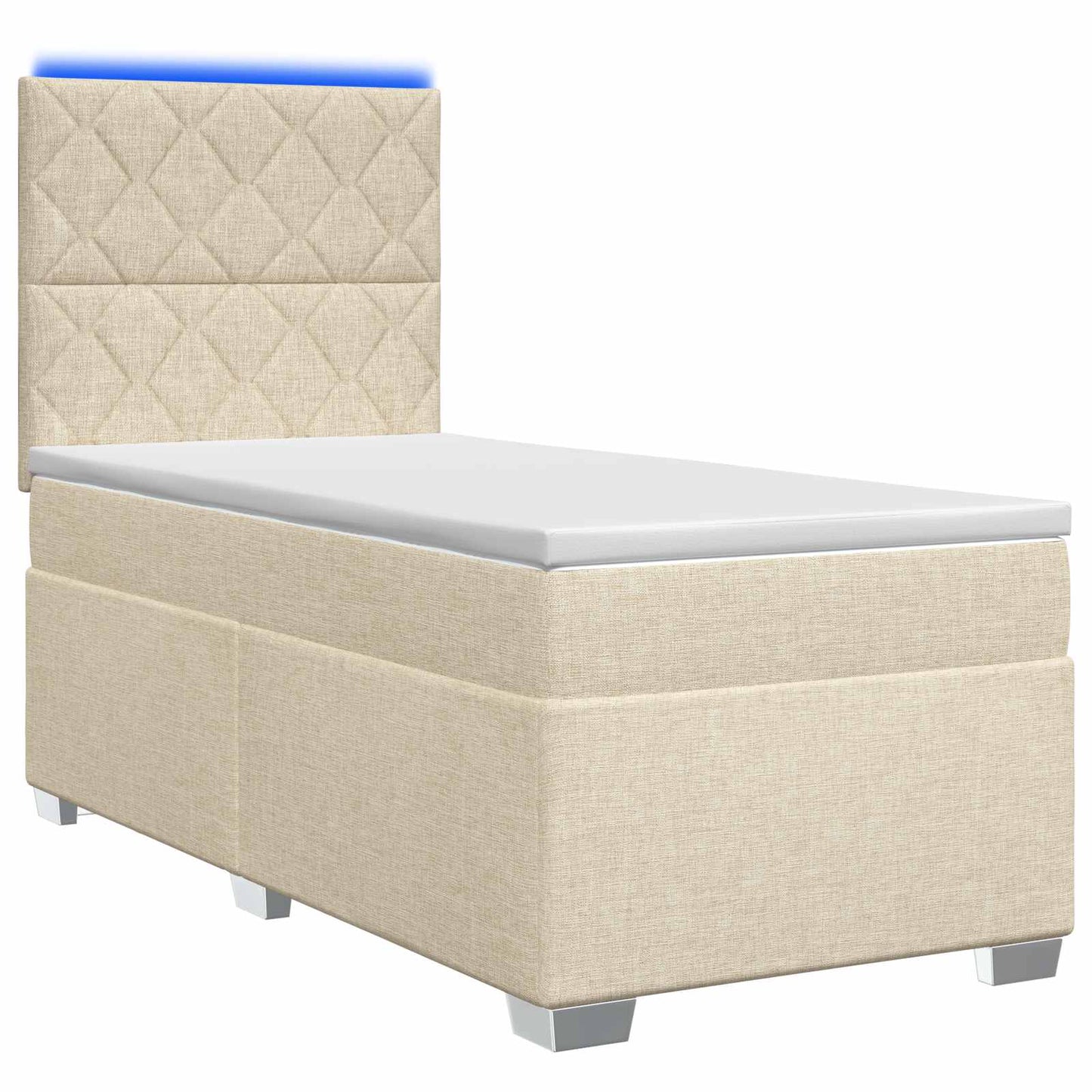 Boxmadras med topmadras Cremefarvet 100 x 200 cm Stof