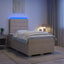 Boxmadras med topmadras Cremefarvet 120 x 200 cm Stof
