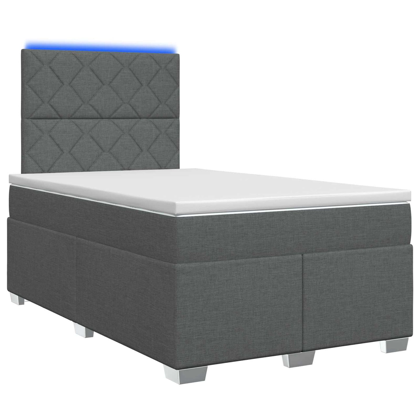 Boxmadras med topmadras Mørkegrå 120 x 190 cm Stof