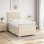 Boxmadras med topmadras Cremefarvet 120 x 200 cm Stof