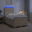 Boxmadras med topmadras Cremefarvet 120 x 200 cm Stof