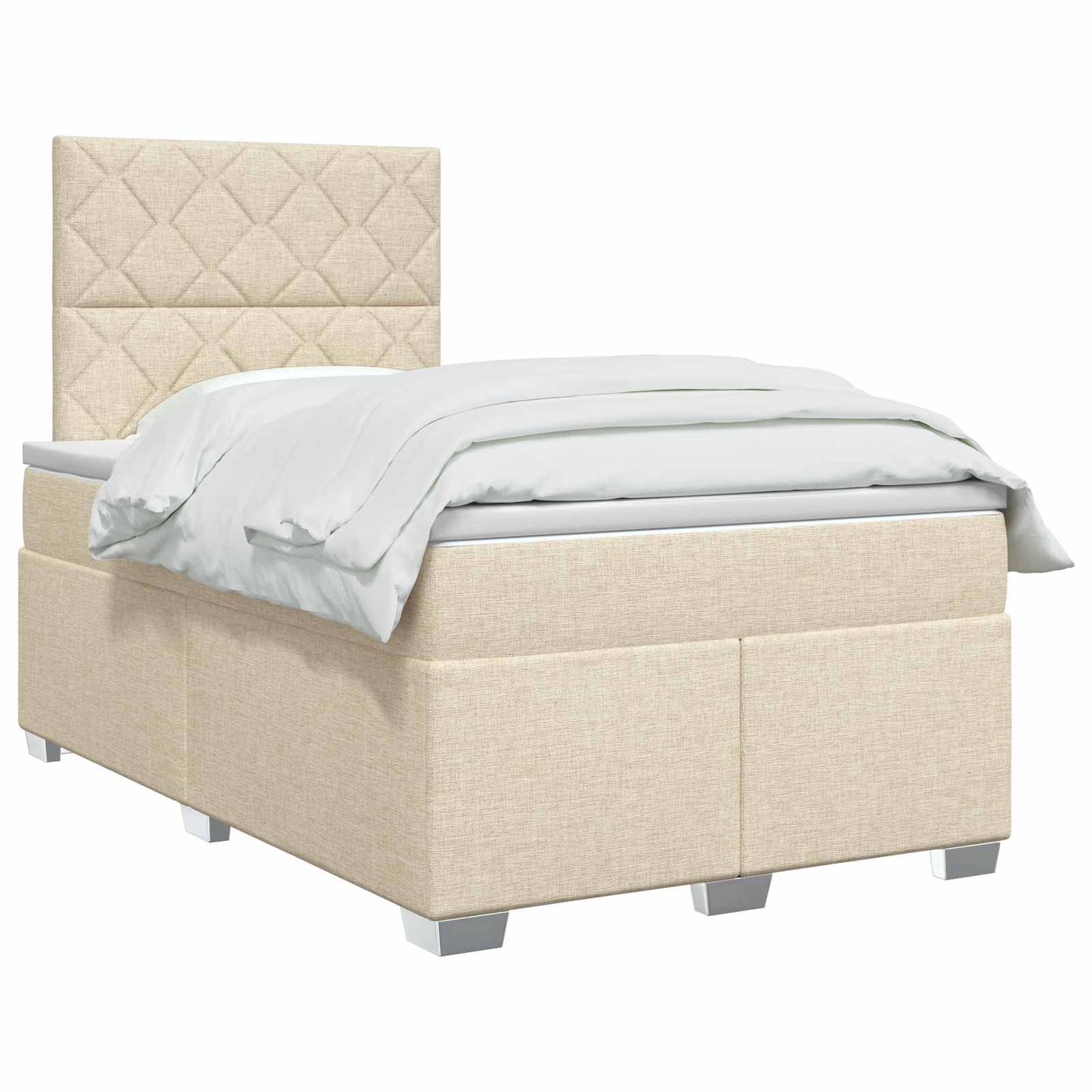 Boxmadras med topmadras Cremefarvet 120 x 190 cm Stof