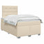 Boxmadras med topmadras Cremefarvet 120 x 200 cm Stof