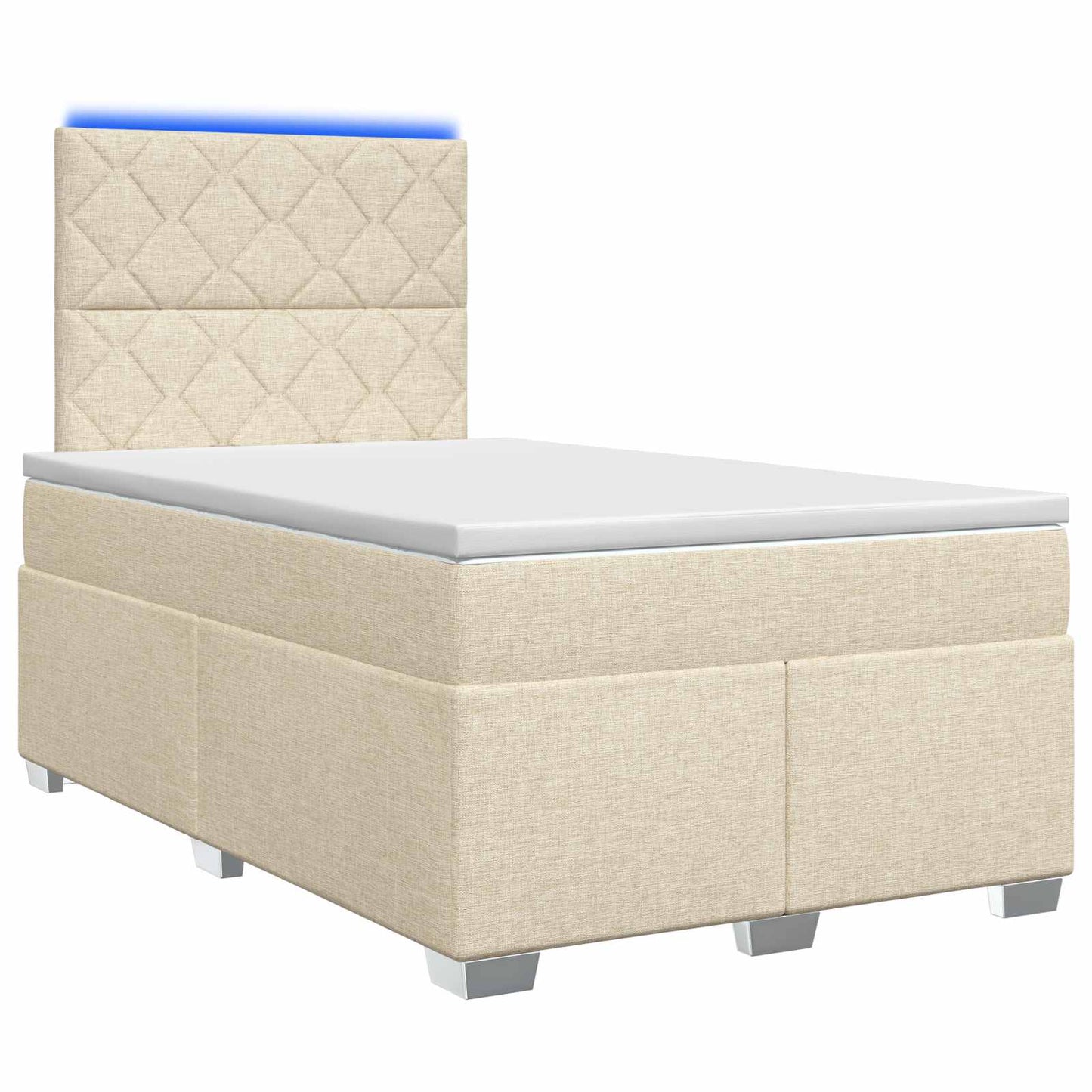 Boxmadras med topmadras Cremefarvet 120 x 200 cm Stof