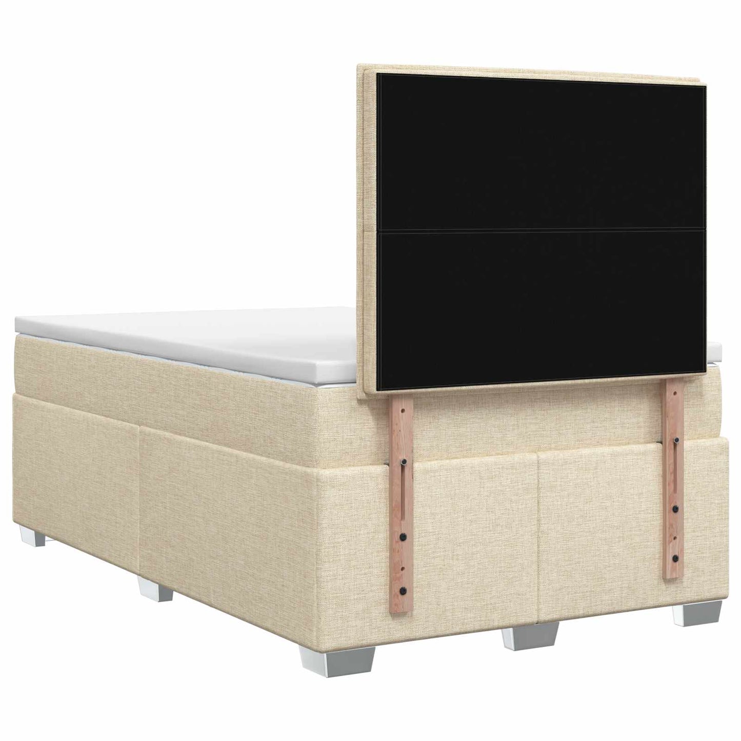 Boxmadras med topmadras Cremefarvet 120 x 200 cm Stof