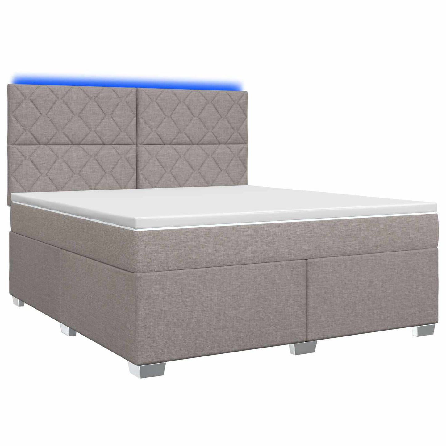 Boxmadras med topmadras Gråbrun 180 x 200 cm Stof